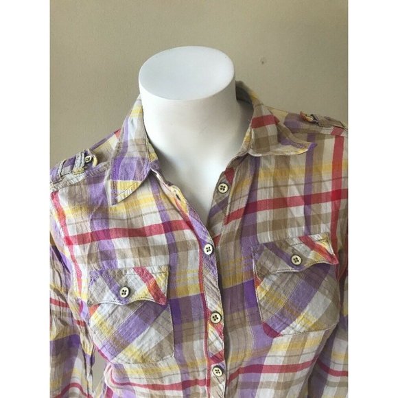 Postmark Anthropologie Fairweather Plaid Top - Picture 3 of 10